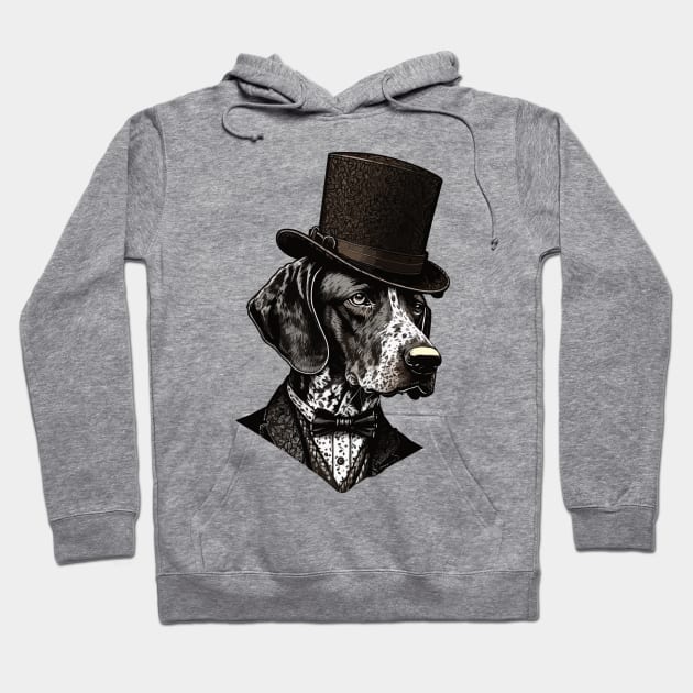 German shorthaired pointer with top hat Hoodie by K3rst